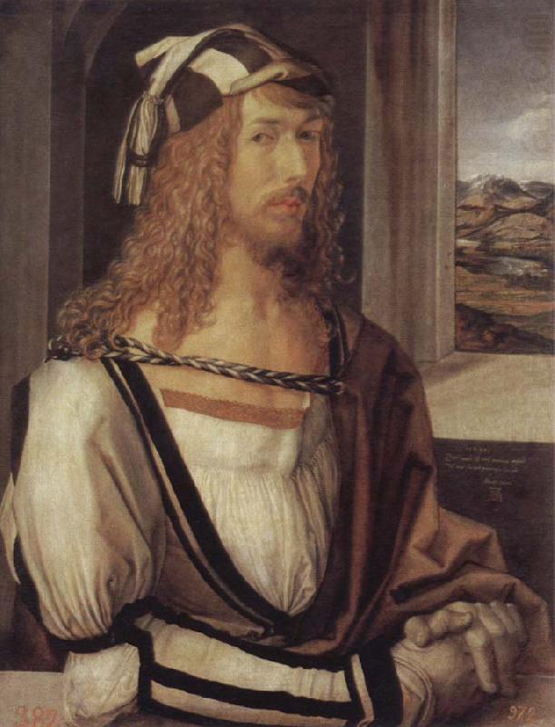 self portrait with gloves, Albrecht Durer